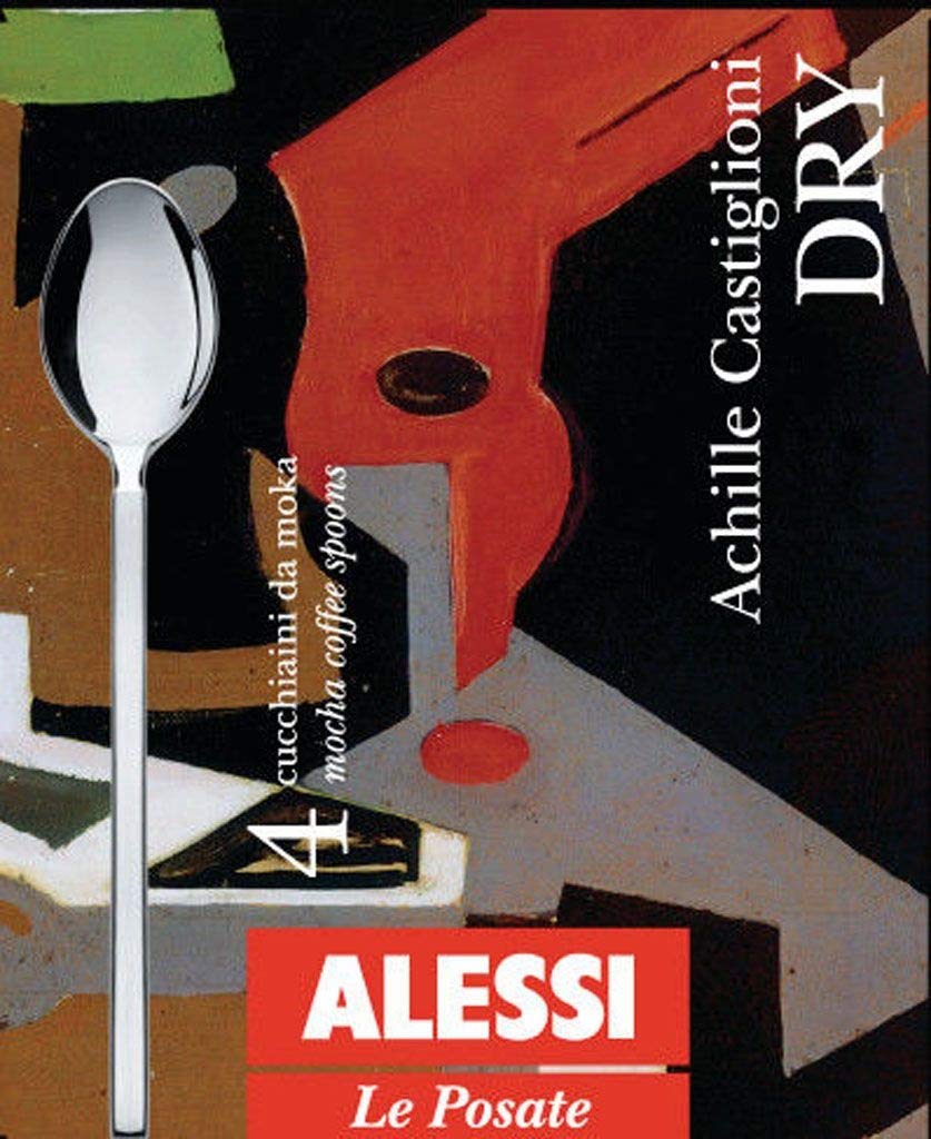 Alessi Dry 4180/9S4 cucchiaini da moka acciaio set 4 lucidi