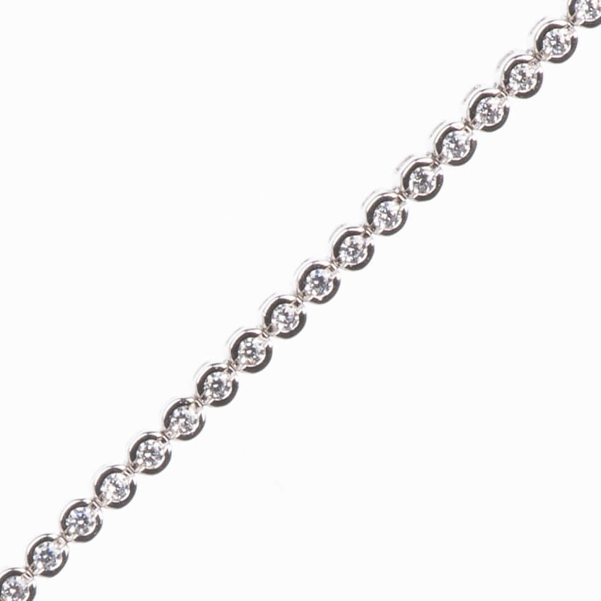 Chic Ad Hoc Braccialetto Tennis Cipollina Argento Zirconi