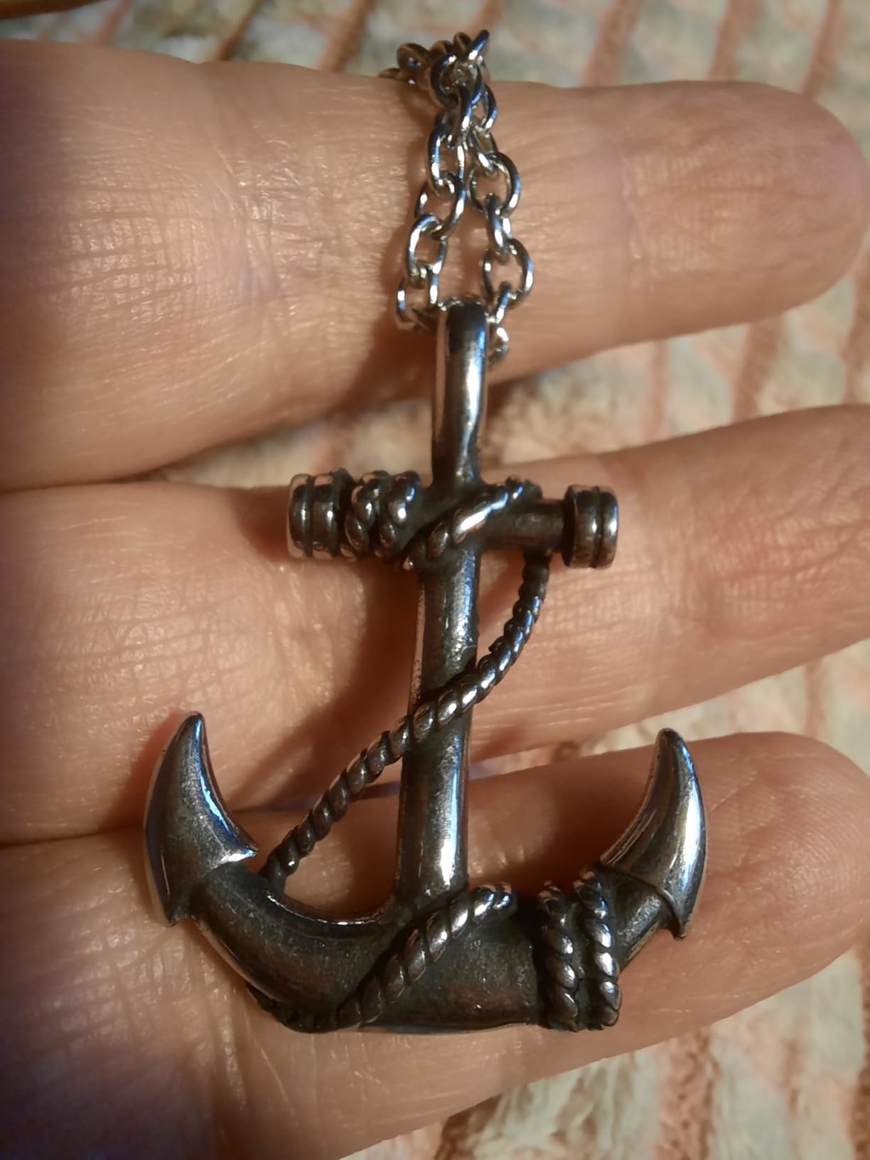 INFINIONLY Fashion collana ancora acciaio argento uomo