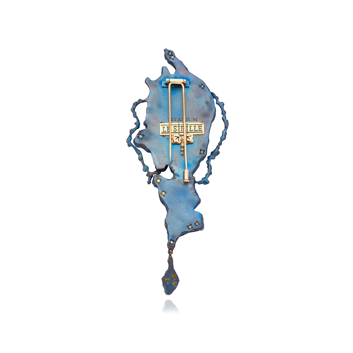 Le Sibille Blue Galaxy brooch pendente opale diamanti