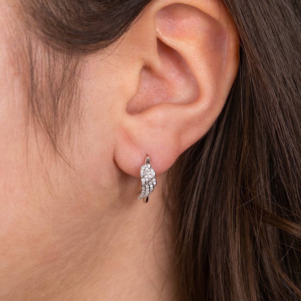 Engelsrufer Ohrringe Creole Argento 925 Ala con Zirconia