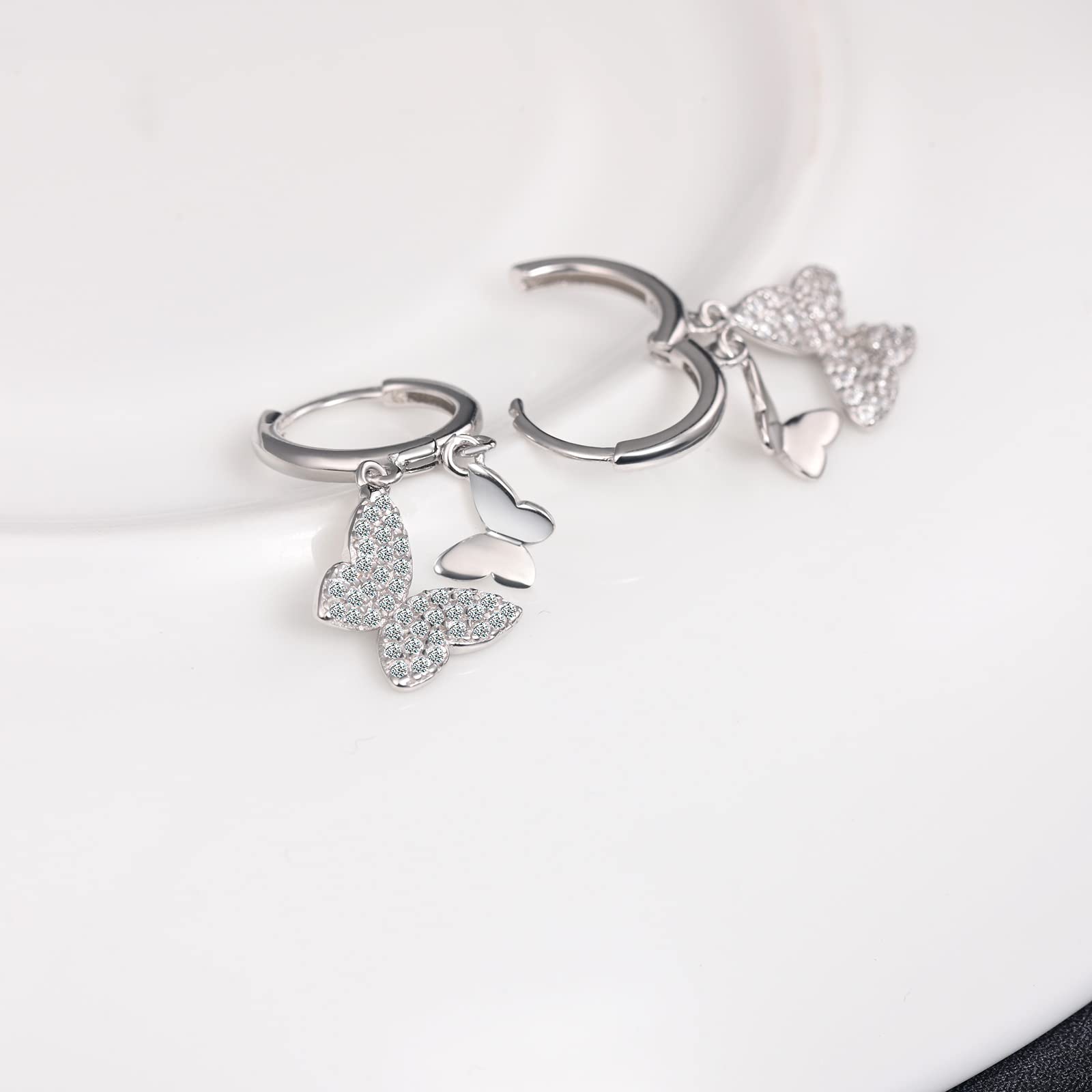 INFINIONLY Fashion Orecchini Farfalla Argento 925 Zirconi