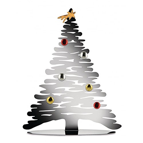 Alessi Bark BM06 albero Natale acciaio argento lucido 45 cm