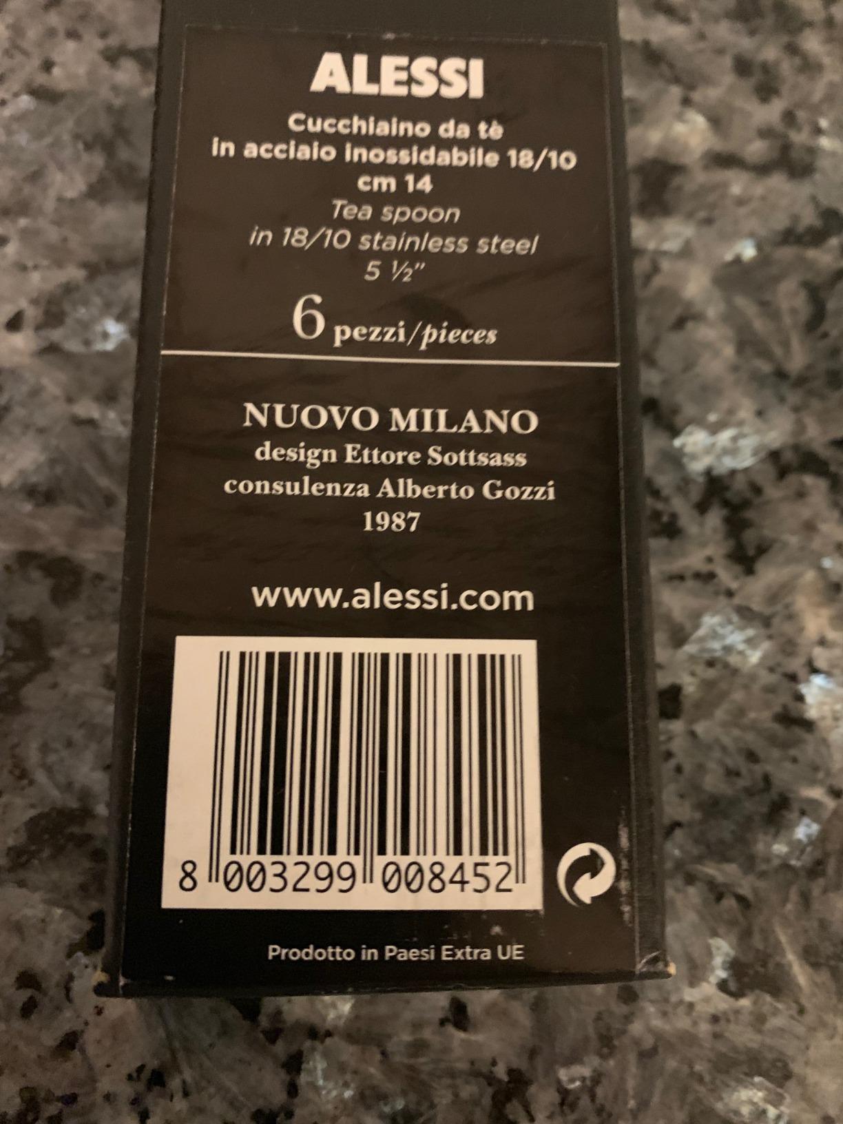 ALESSI Tavola Nuovo Milano 5180/7 cucchiaino tè acciaio set 6
