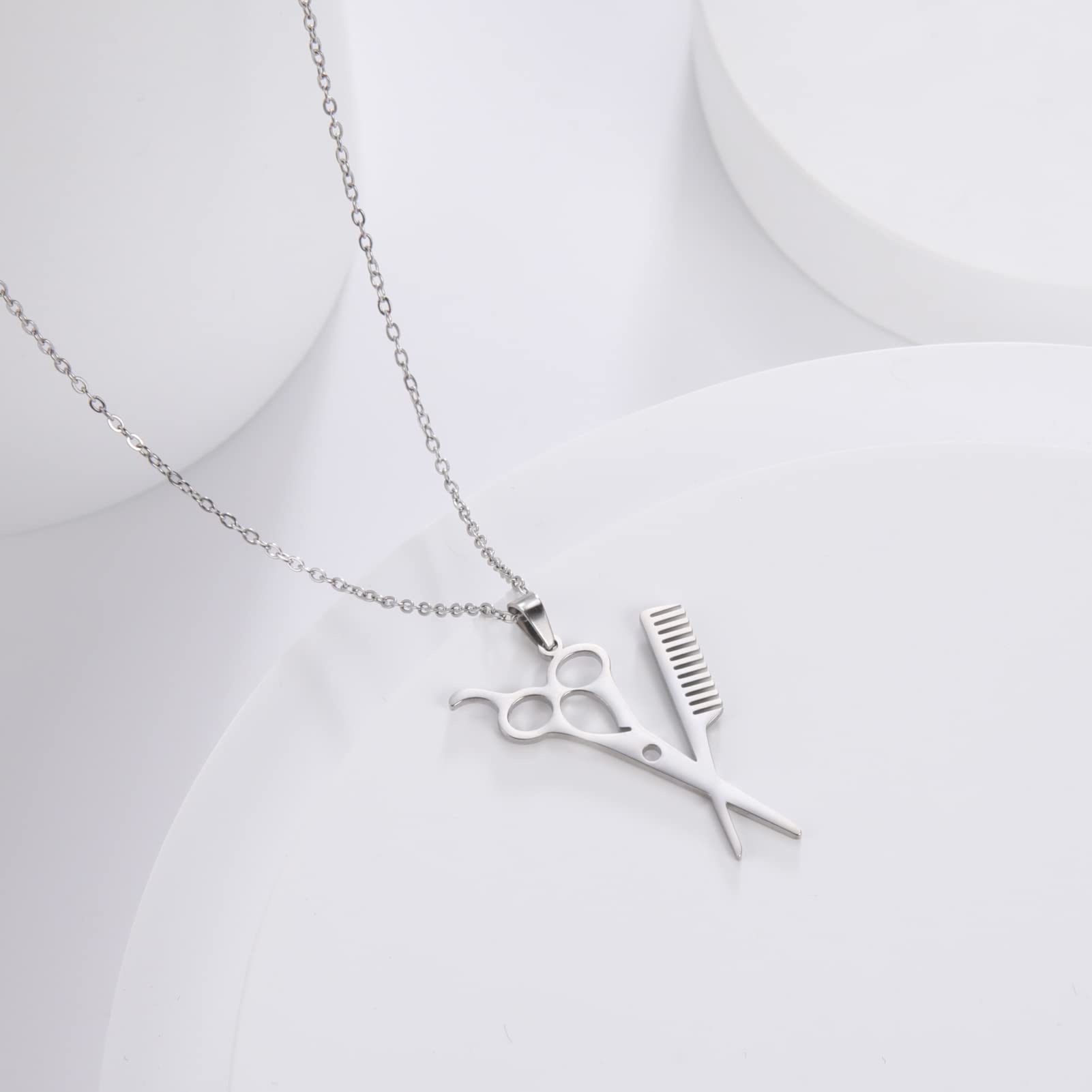 EUEAVAN Necklaces Forbici Collana Acciaio Unisex