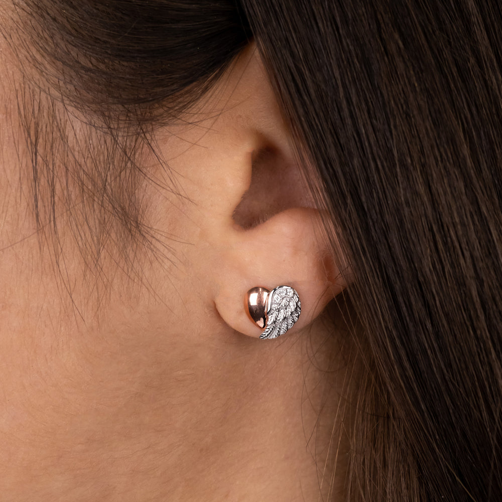 Engelsrufer Herzflügel Bicolor orecchini argento zirconia
