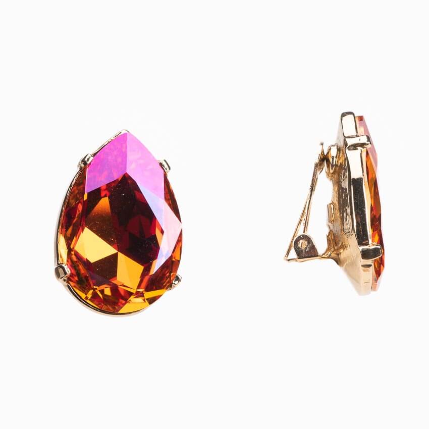 Chic Ad Hoc Orecchini Clip lobo goccia orecchini Swarovski fuxia