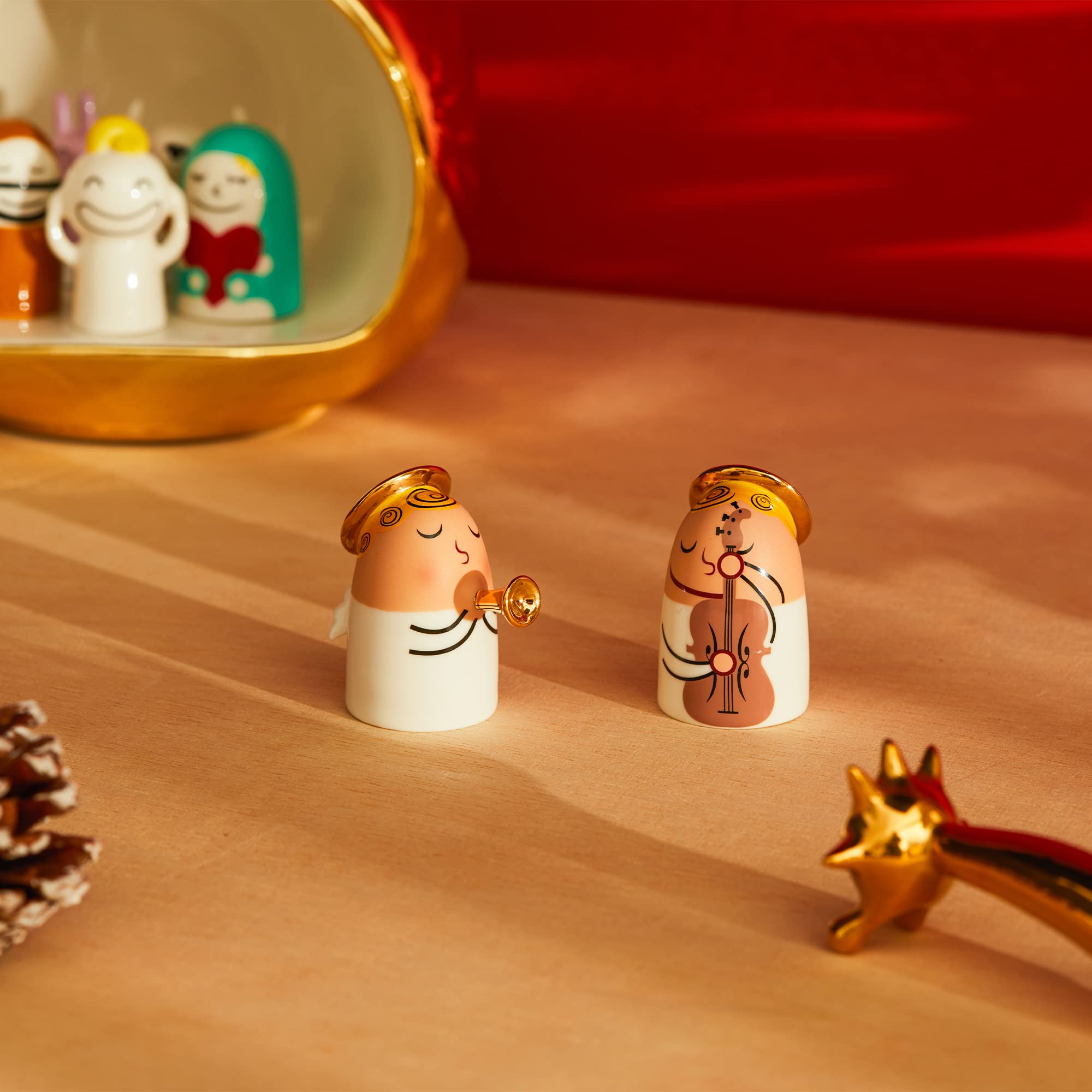 Alessi Angels Band AMGI26 statuine porcellana presepe 5 cm
