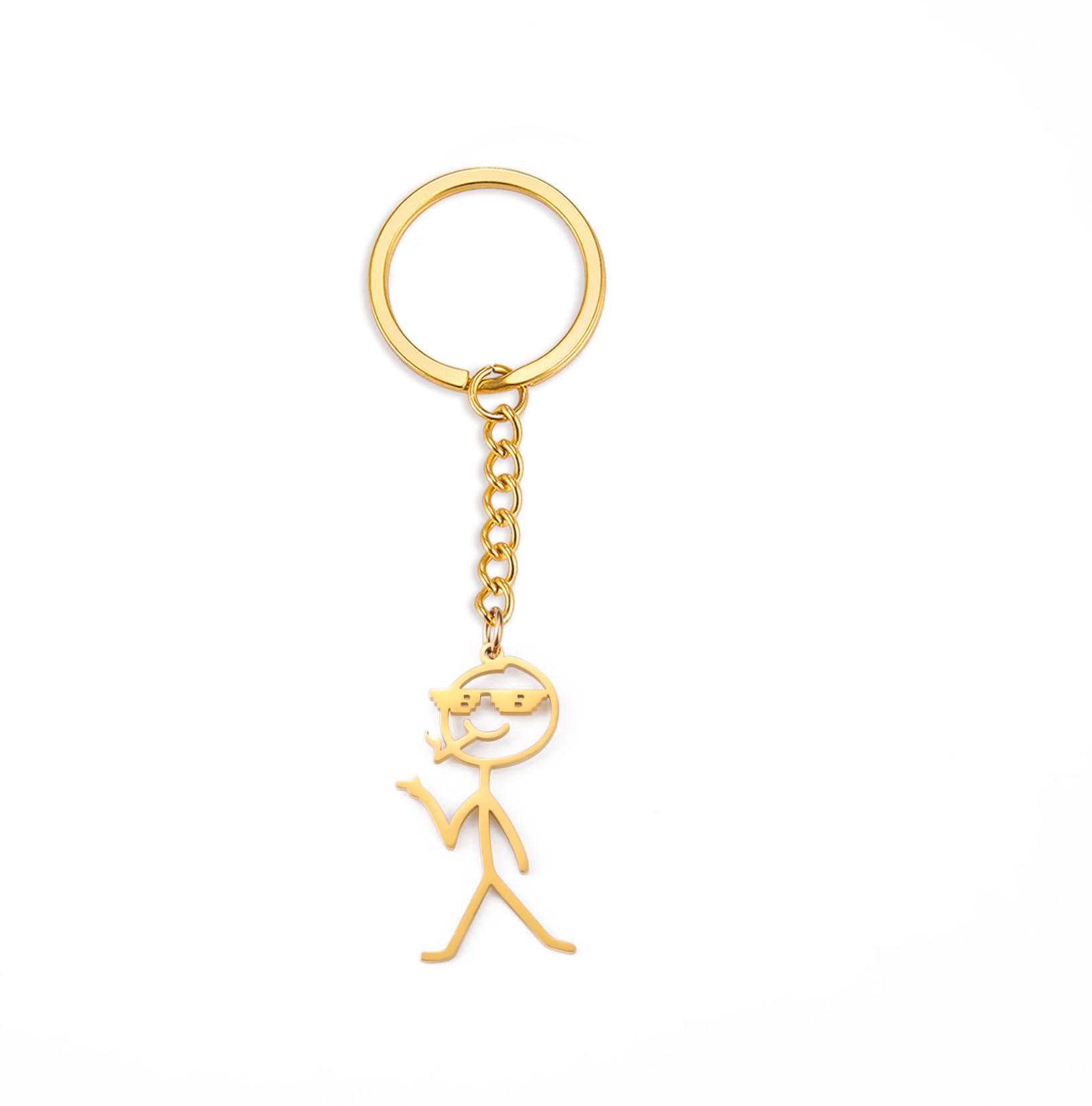 Eueavan Keyrings portachiavi dito medio argento smile