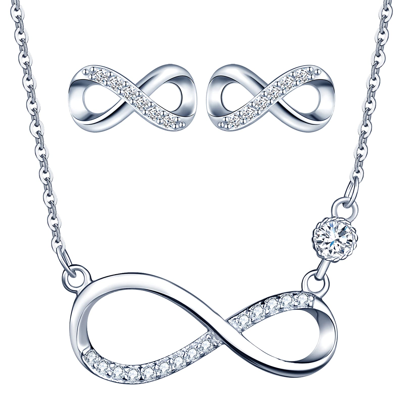 Infinionly Fashion parure argento 925 infinito set C zirconi