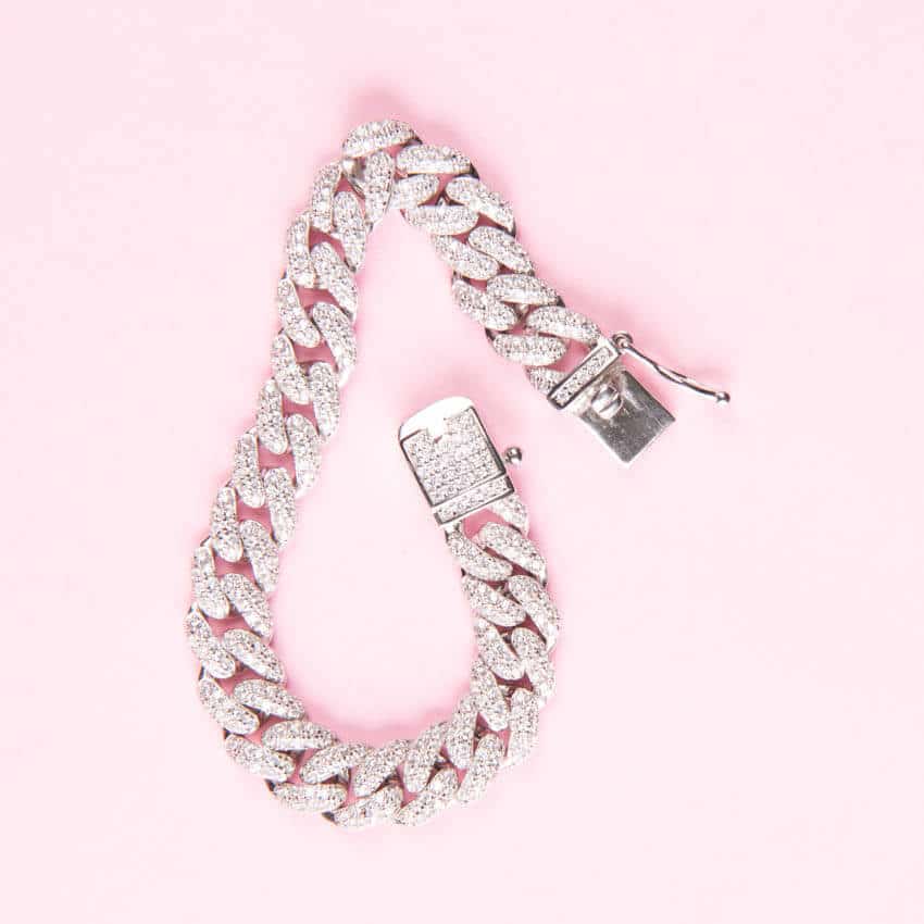Chic Ad Hoc Bracciali Groumette Argento e Zirconi Bracciale