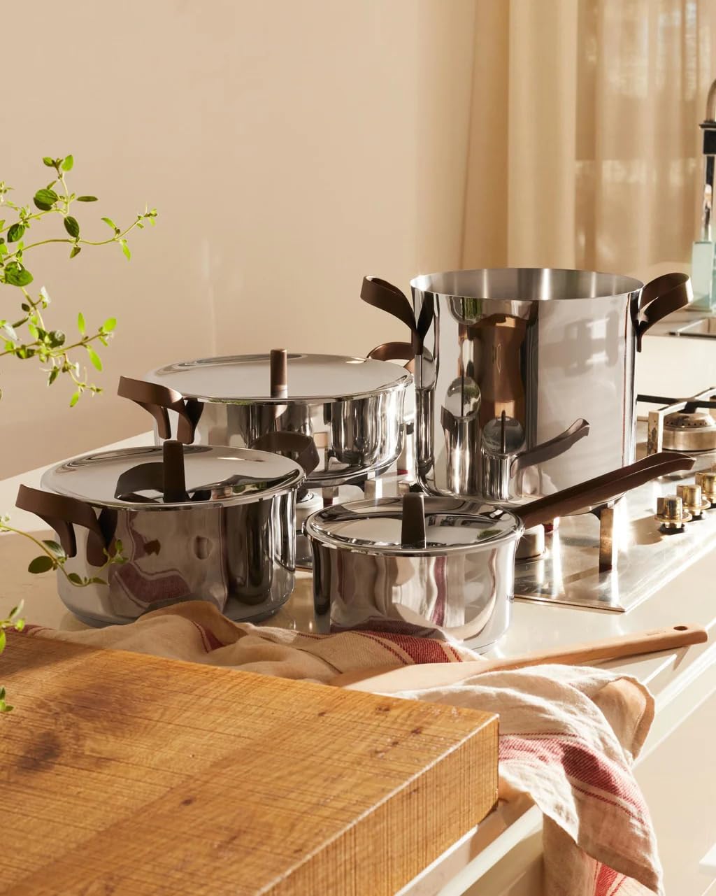 ALESSI Accessori cucina Edo PU100S7 set pentole acciaio 7 pezzi