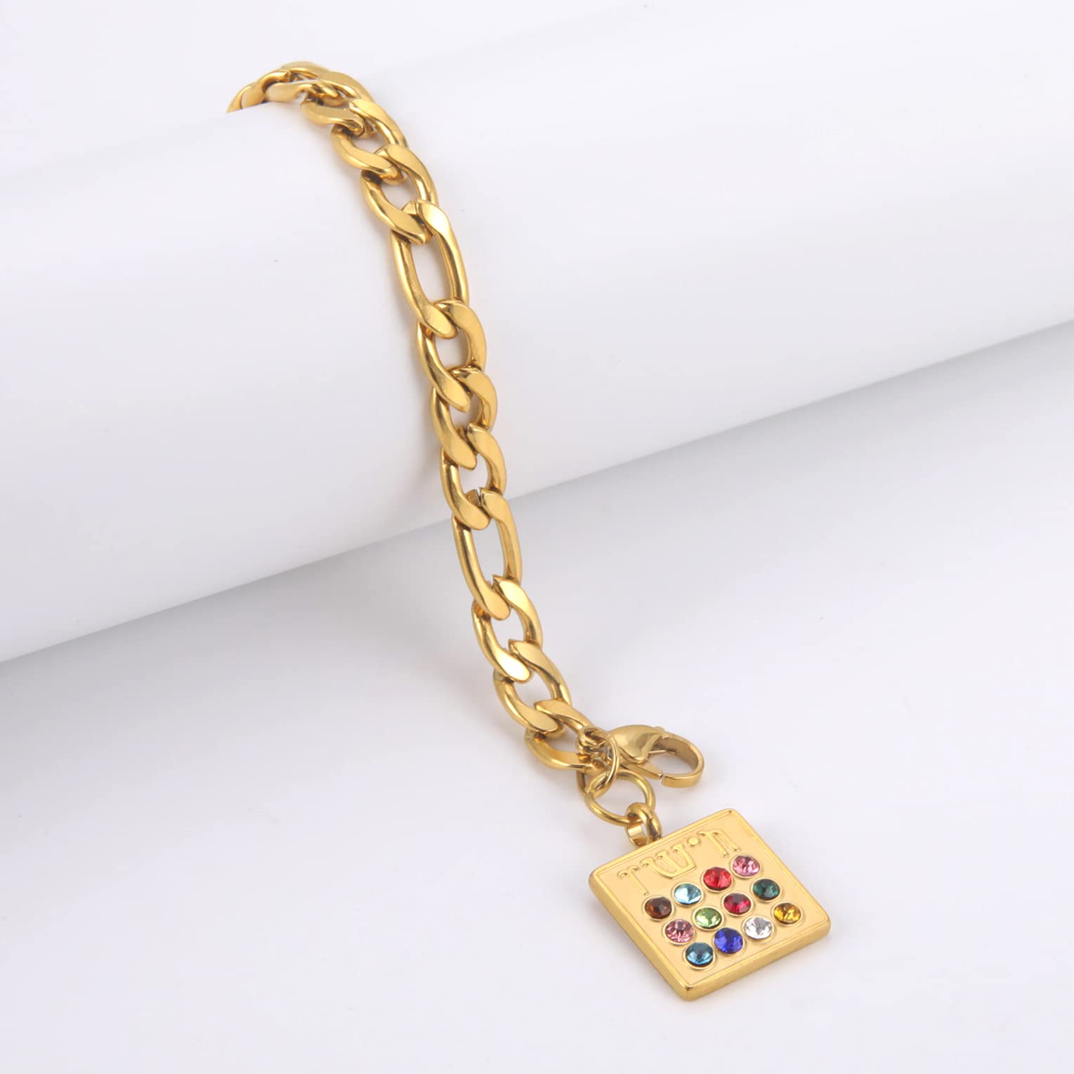 Eueavan Bracelets Bracciale 12 Tribù Ebraico Oro Amuleto Israele