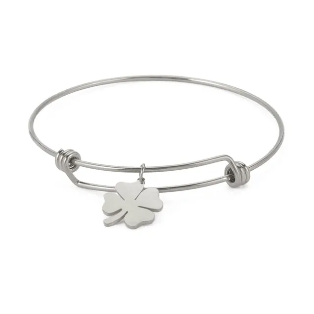 EUEAVAN Bracelets Bracciale Trifoglio Acciaio Espandibile