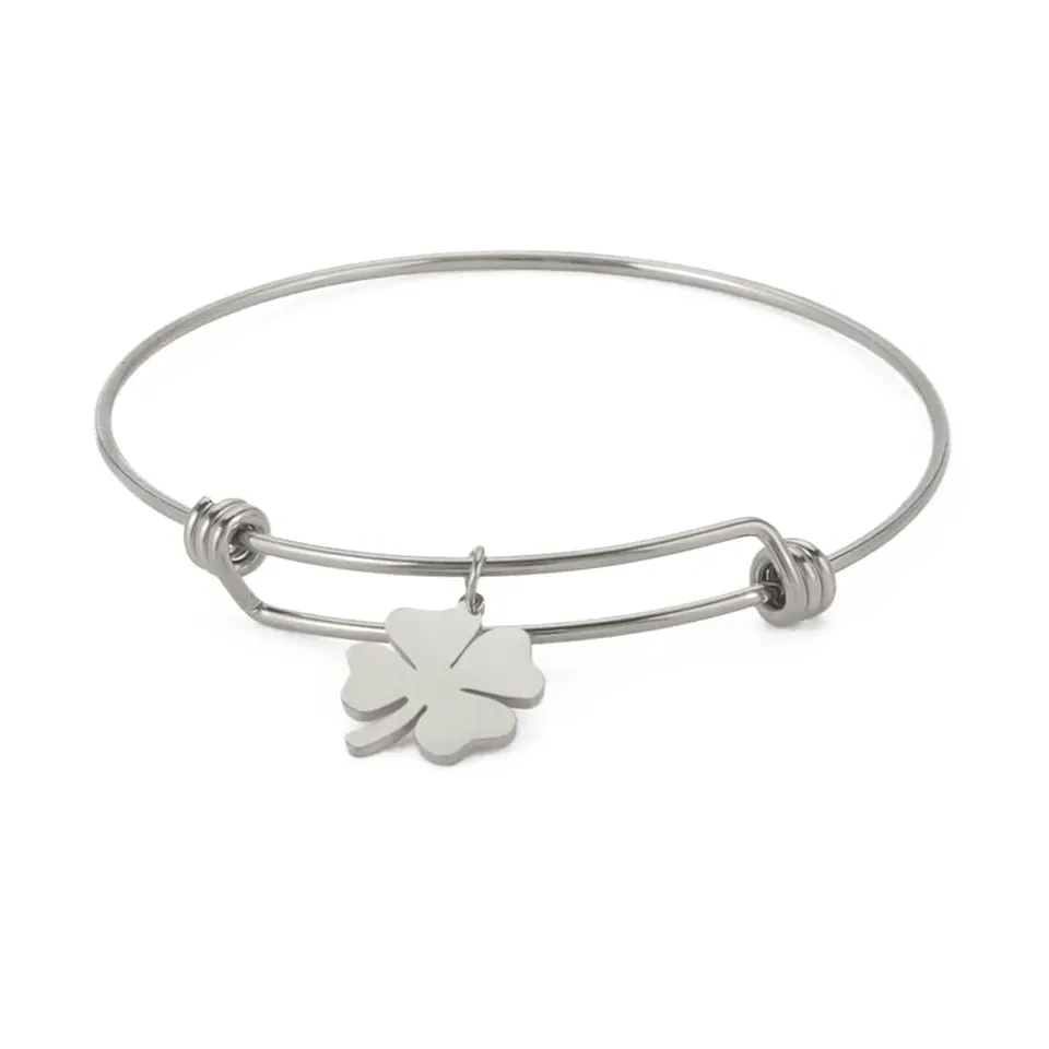 EUEAVAN Bracelets Bracciale Trifoglio Acciaio Espandibile
