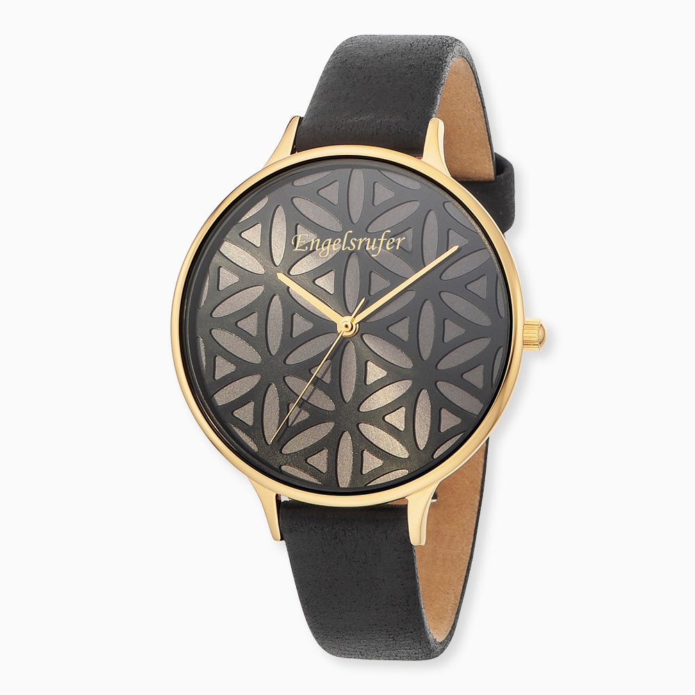 Engelsrufer Fiore Vita orologio acciaio oro pelle nera