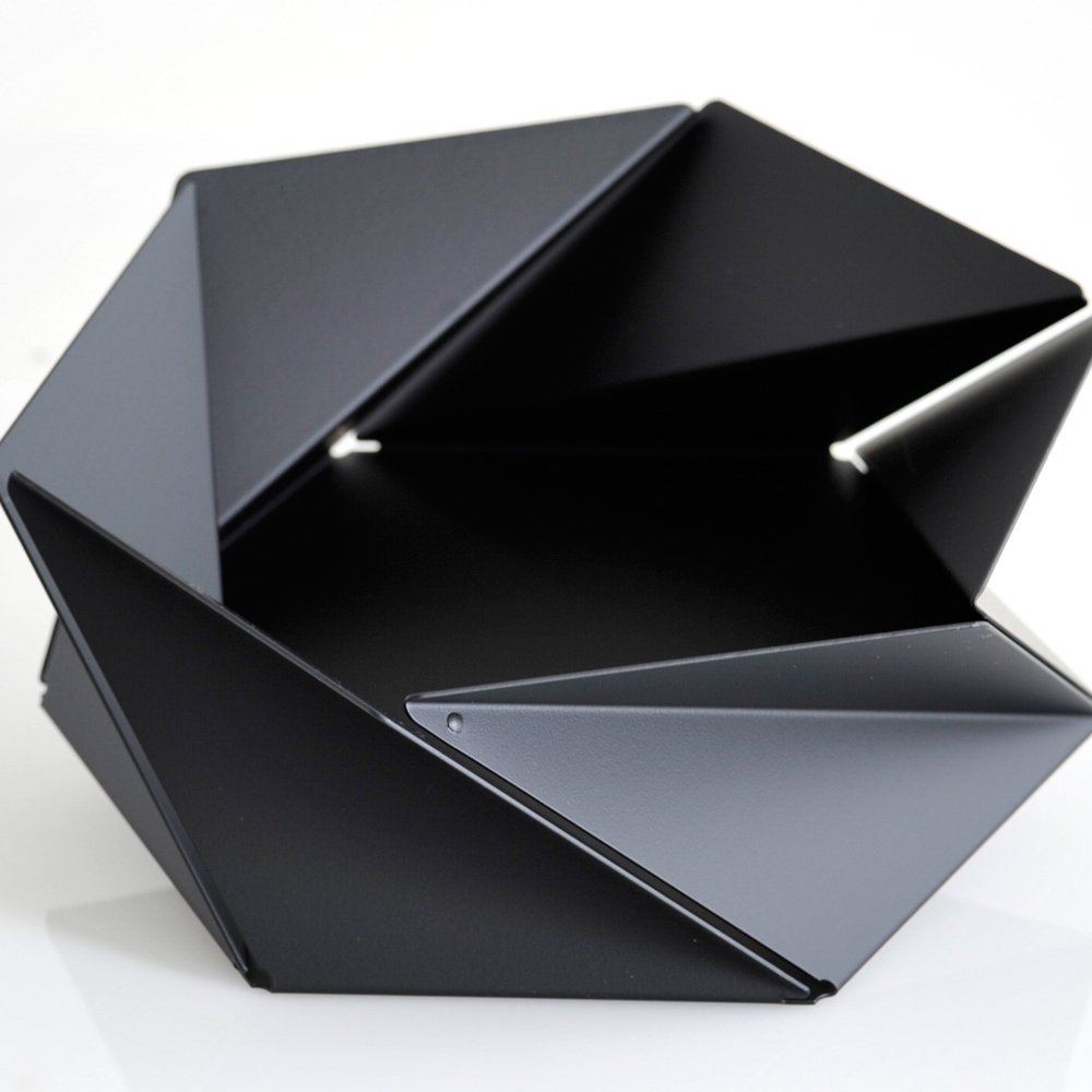 Alessi Kaleidos NS02 B Cestino Nero Acciaio Tavola