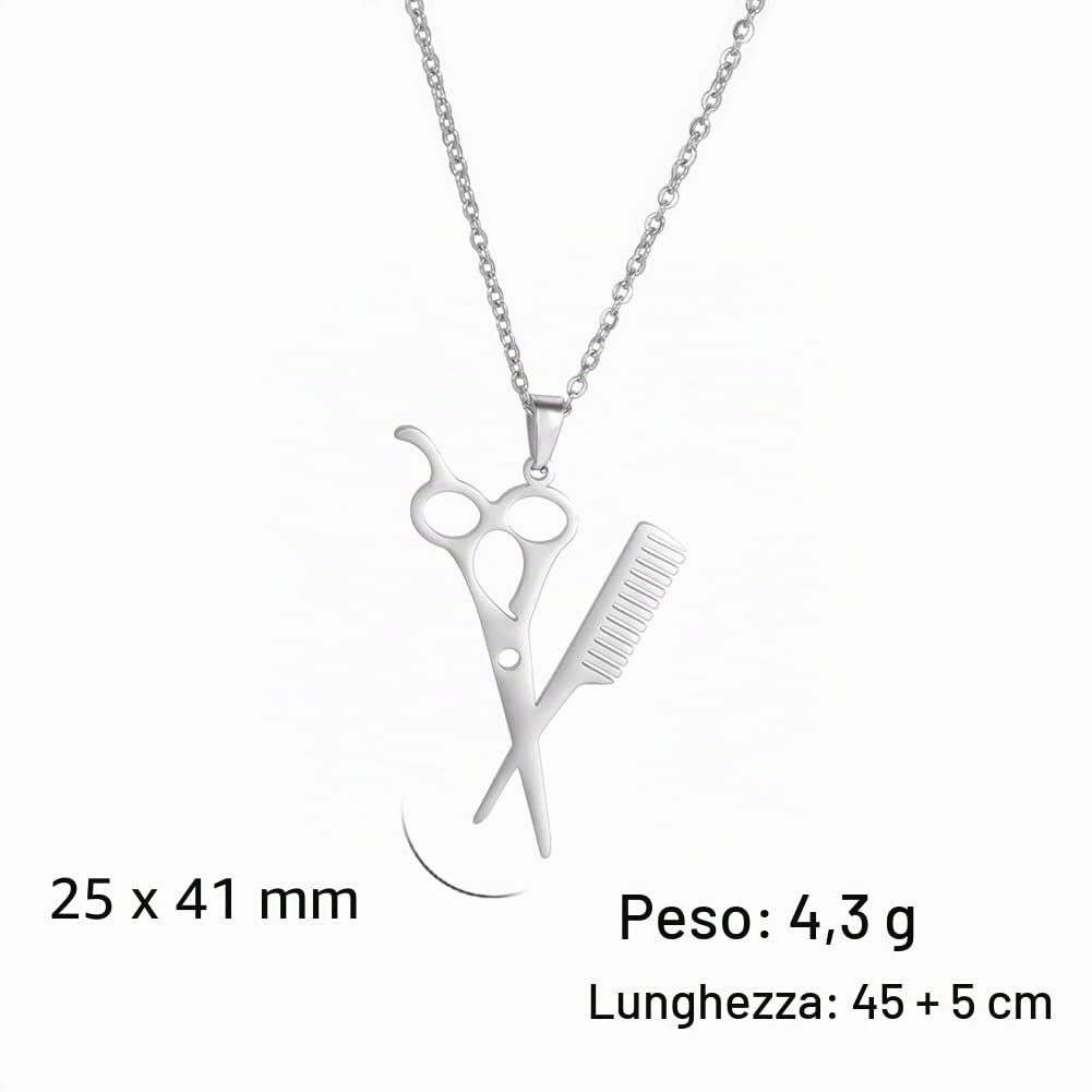 EUEAVAN Necklaces Forbici Collana Acciaio Unisex