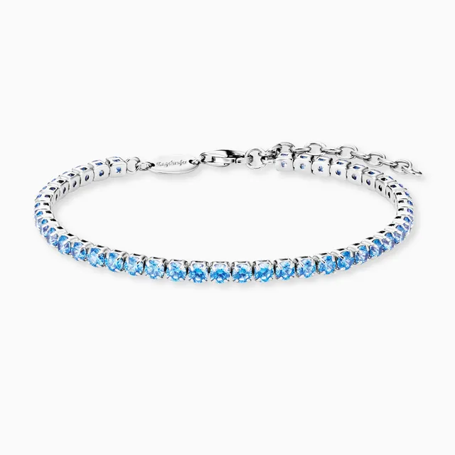 Engelsrufer Shiny Tennis bracciale argento zirconi blu