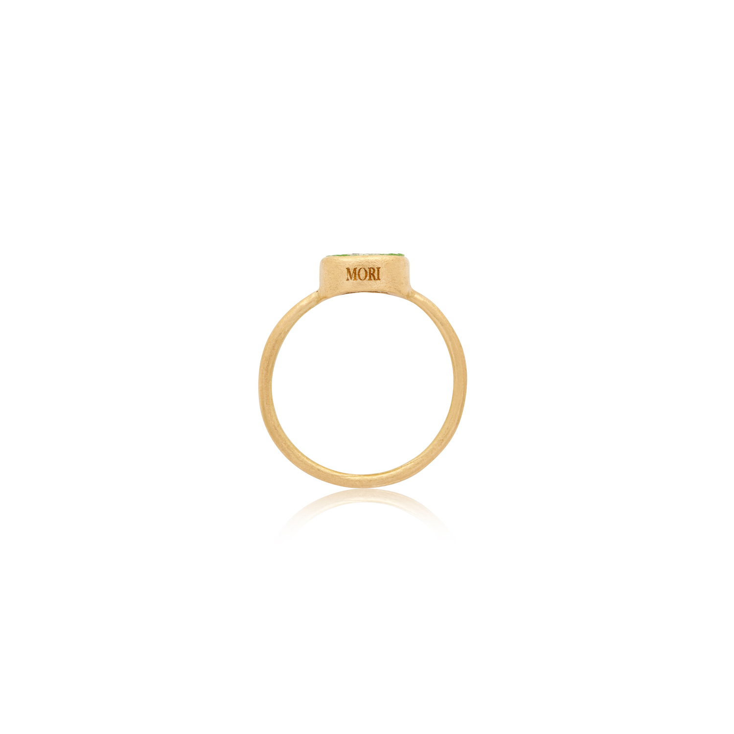 Le Sibille Teschio Ring anello oro 18kt mosaico verde