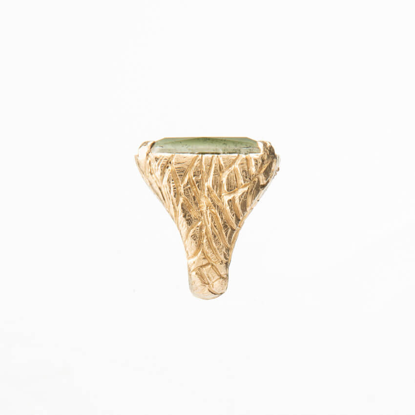 Chic Ad Hoc Anello Argento Quarzo Verde Giada