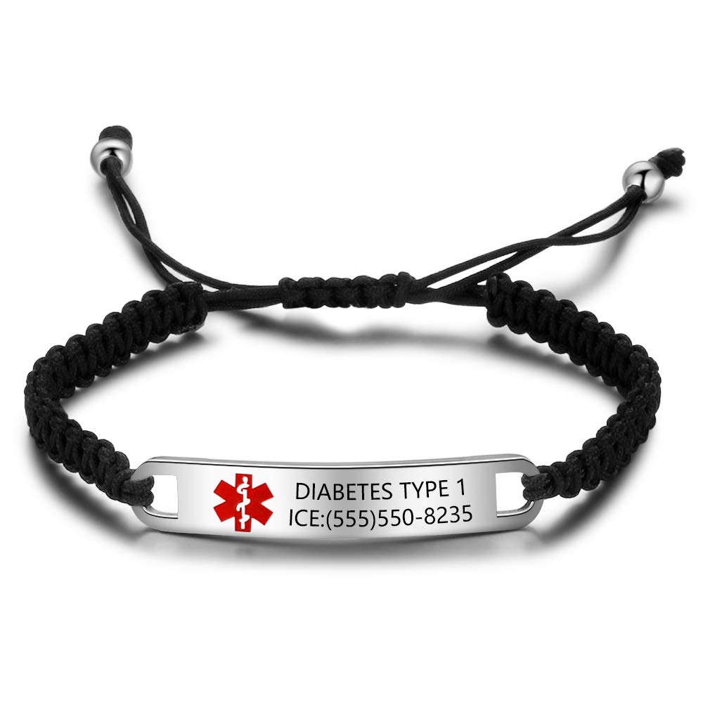Jessemade Gioielli braccialetto acciaio personalizzato SOS