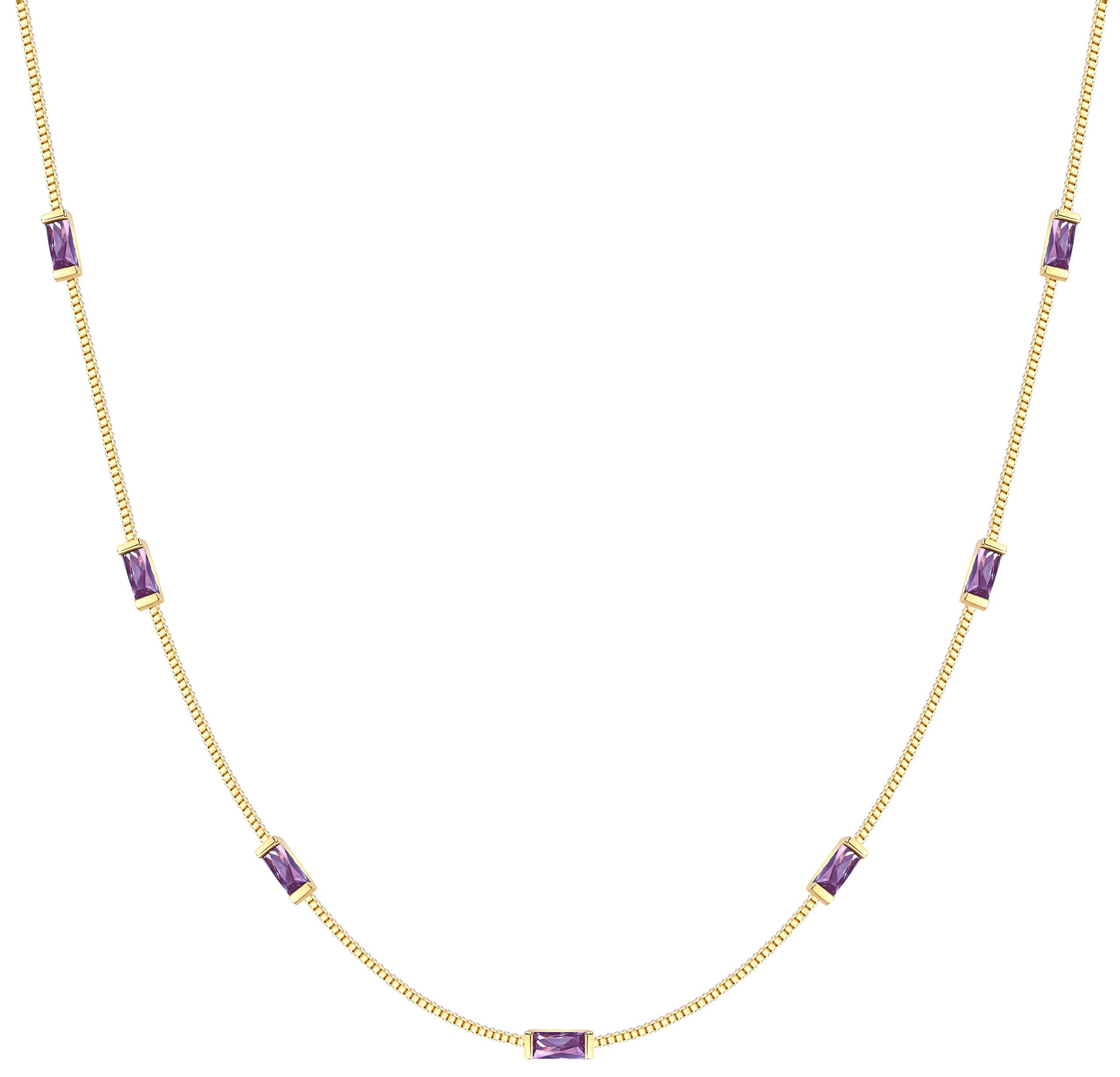 LOUISA SECRET collana argento 925 placcato oro 14k zirconi