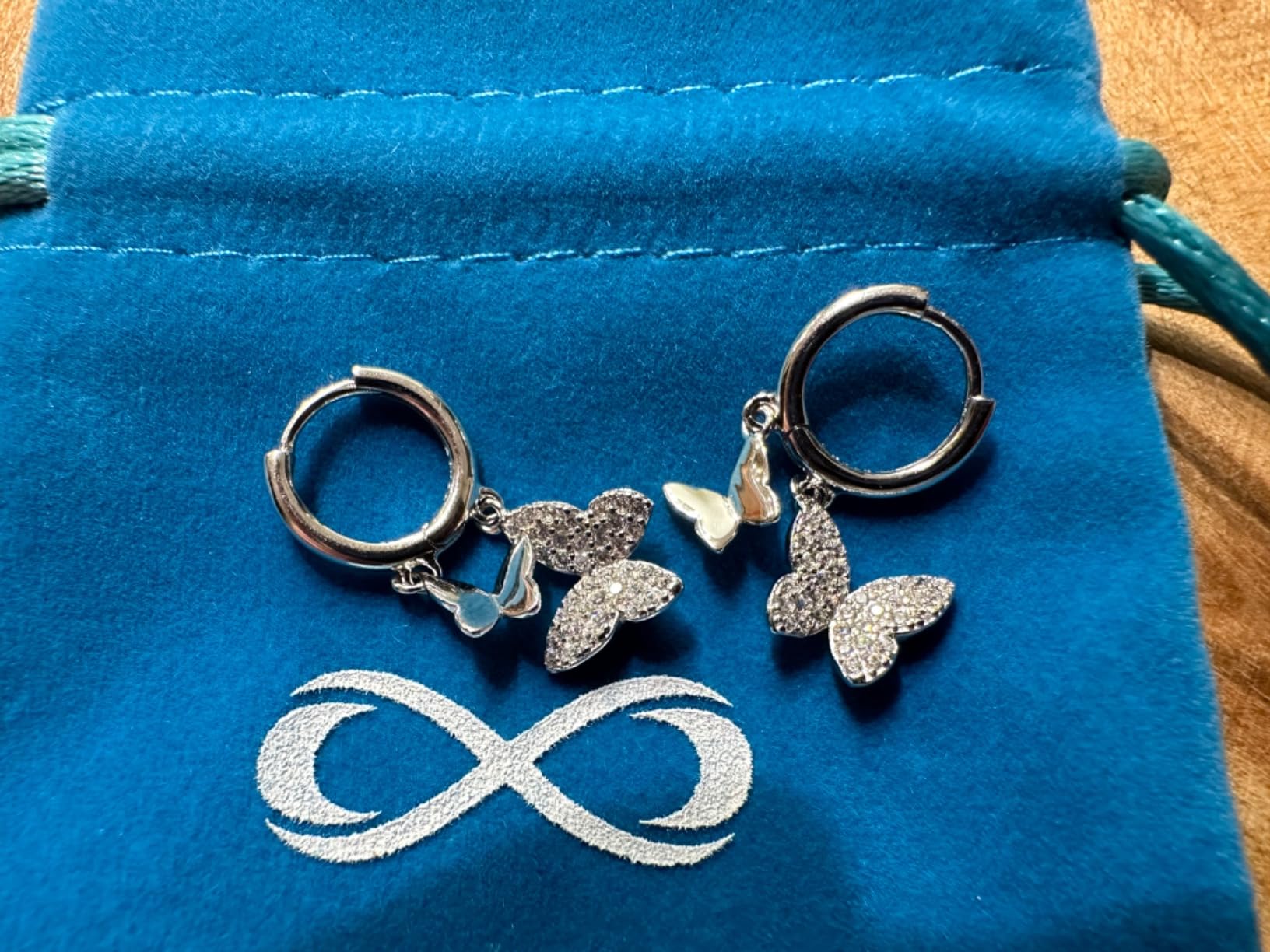 INFINIONLY Fashion Orecchini Farfalla Argento 925 Zirconi