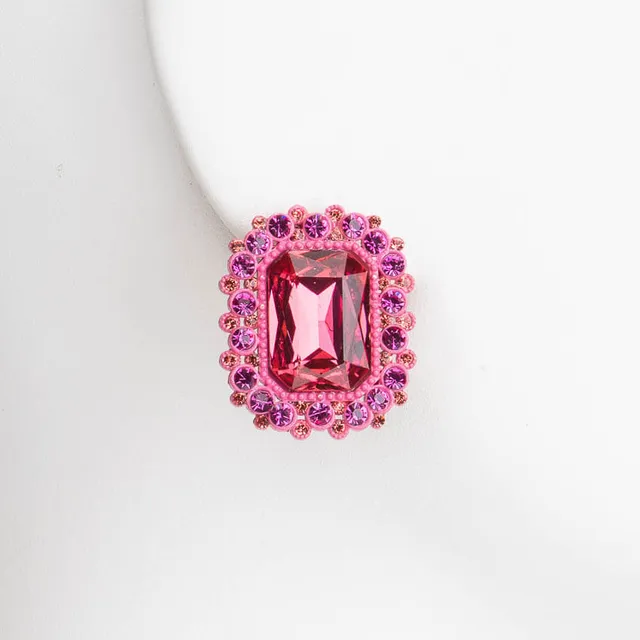Chic Ad Hoc Orecchini cornice fuxia a lobo perno
