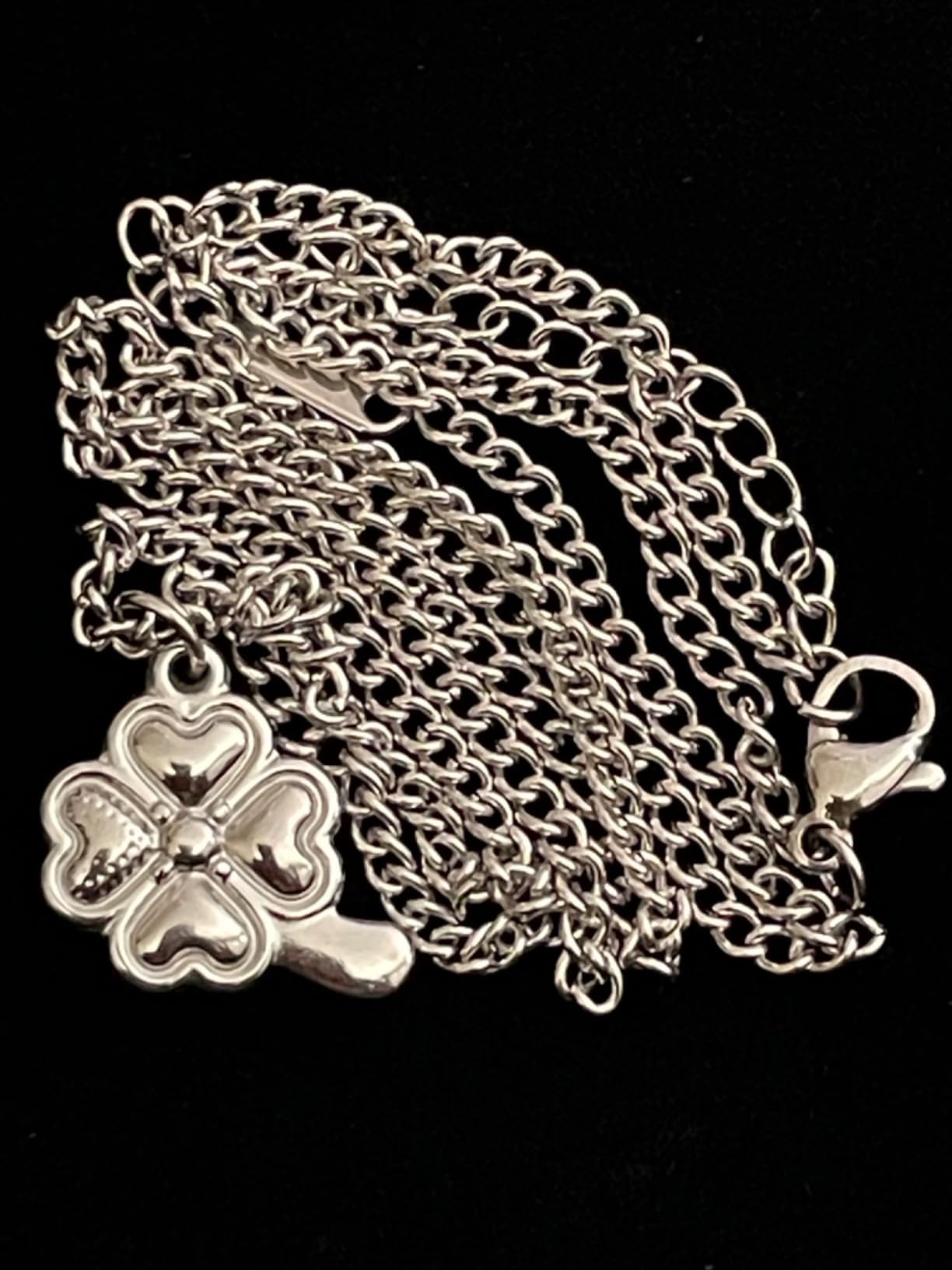 EUEAVAN Necklaces Collana Quadrifoglio Argento Amuleto