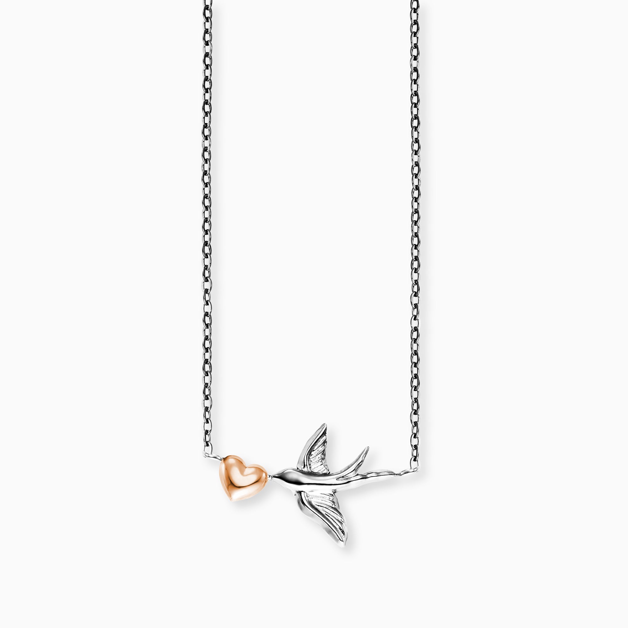 Engelsrufer MySteel Freedom collana bicolor cuore rondine