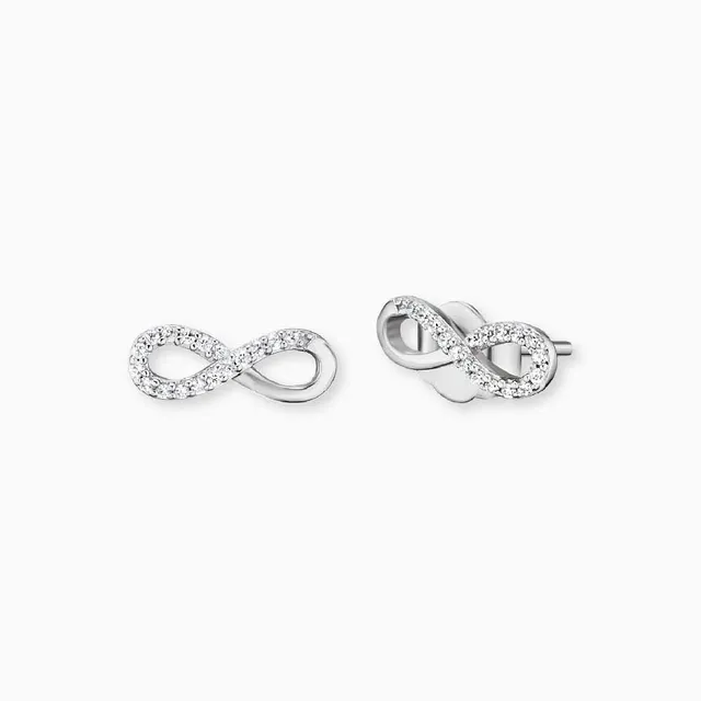 Engelsrufer Ohrringe Infinity orecchini lobo argento 925 zirconia