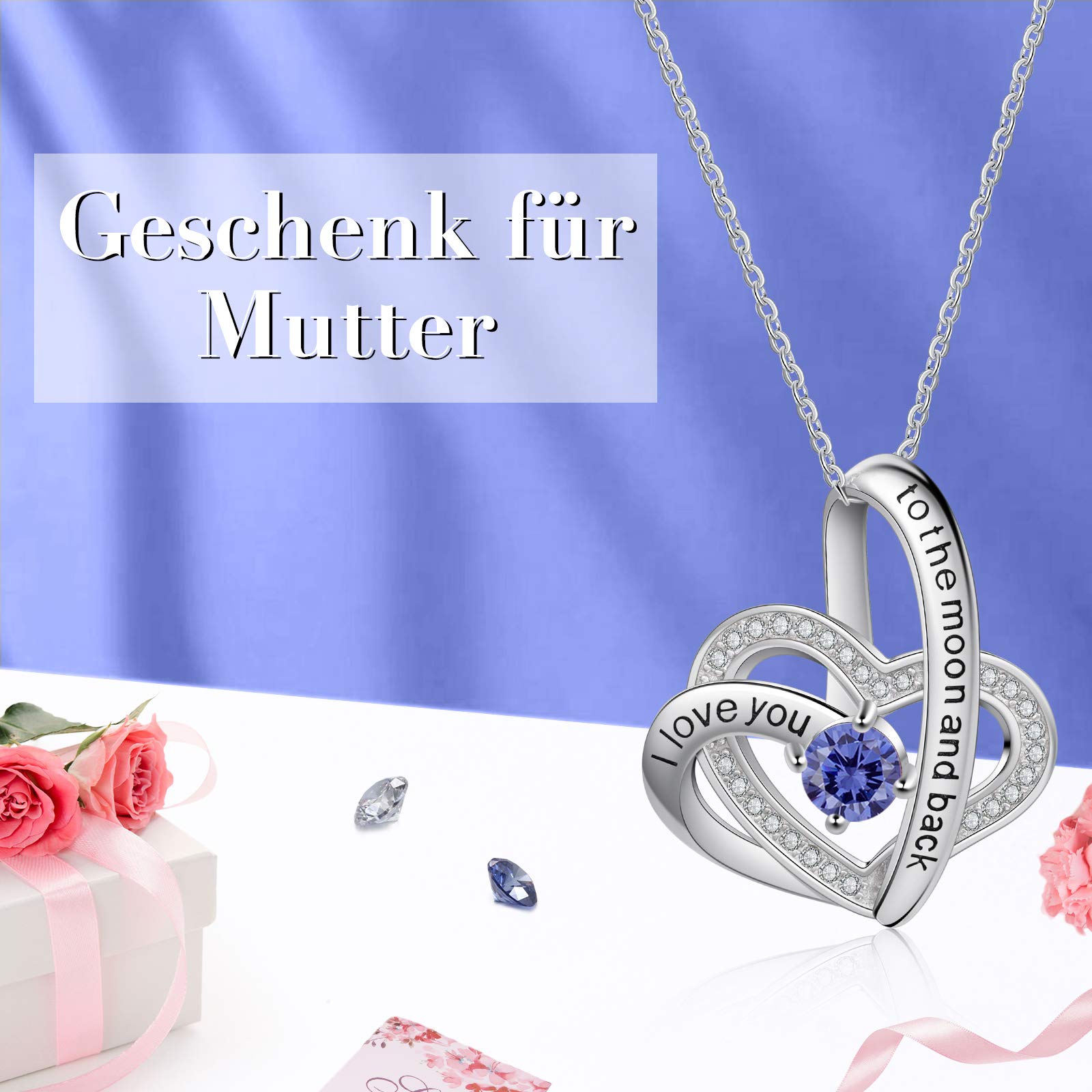 Jessemade Gioielli Collana Cuore Argento 925 Birthstone