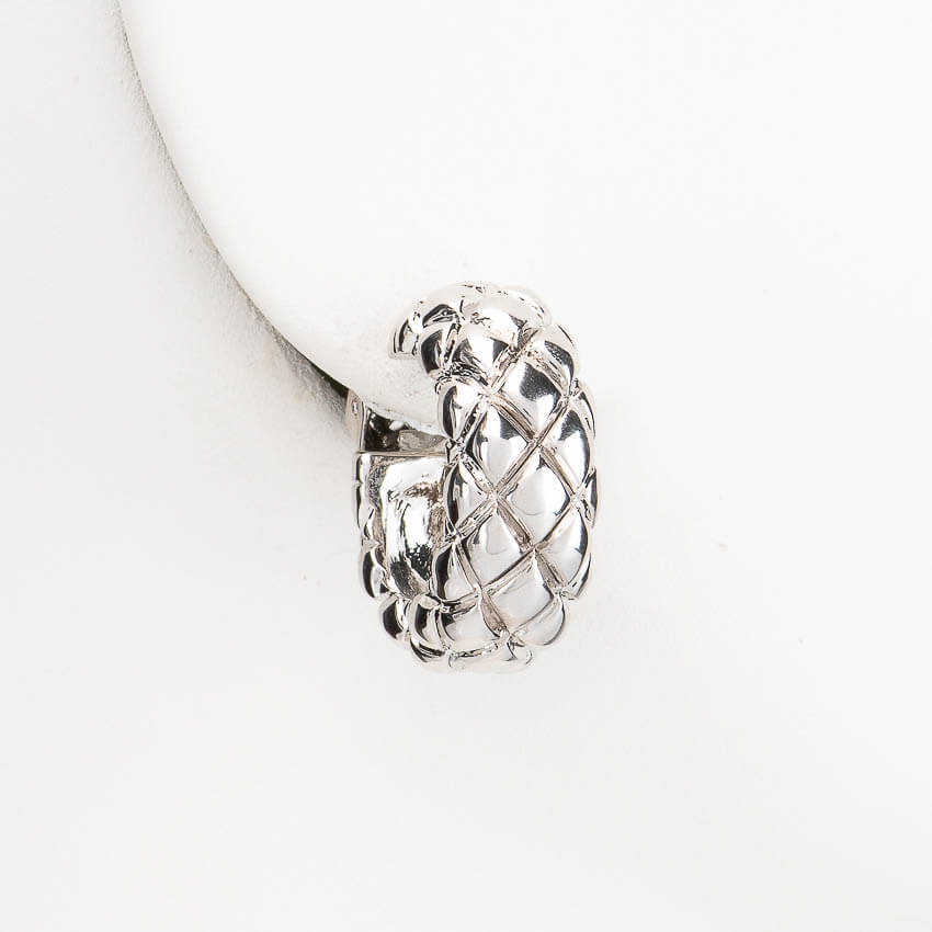 Chic Ad Hoc Orecchini Clip Cerchio Argento Matelasse