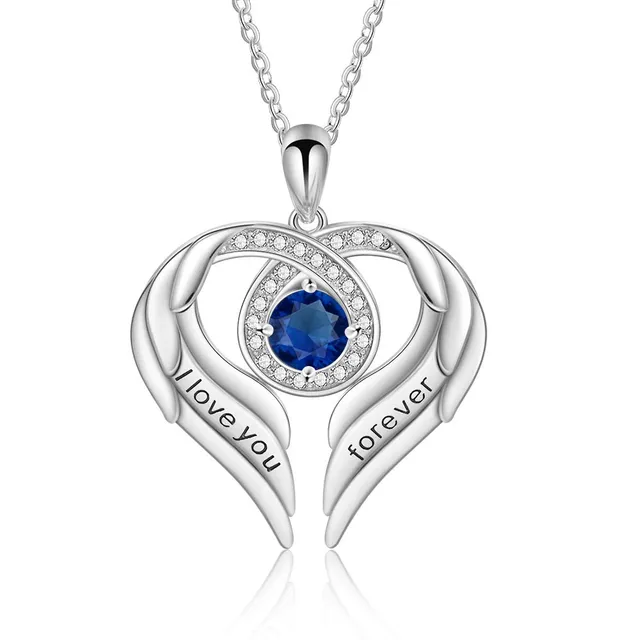 Jessemade Gioielli Collana Ala Argento 925 Love You Forever