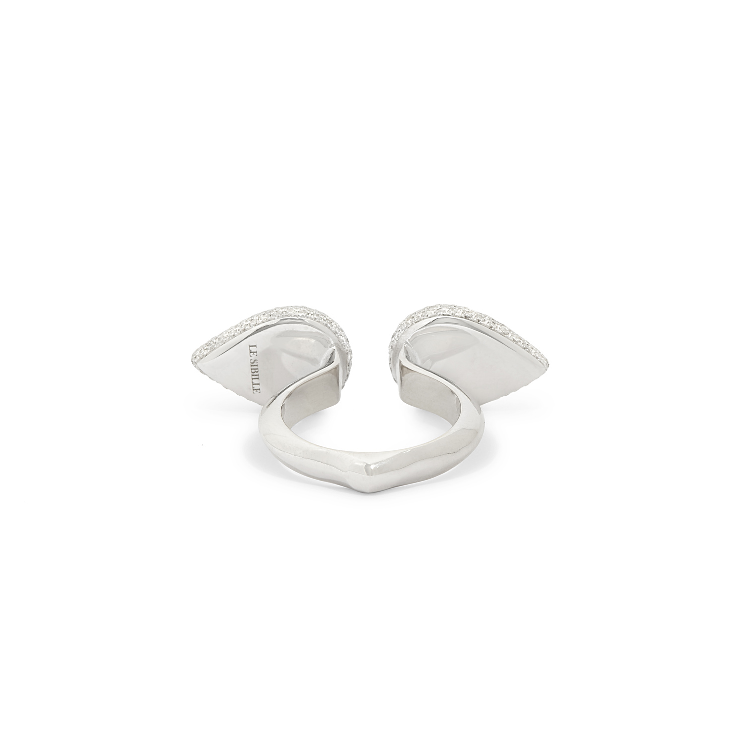 Le Sibille Kimono Ring anello oro bianco diamanti 1,20 ct