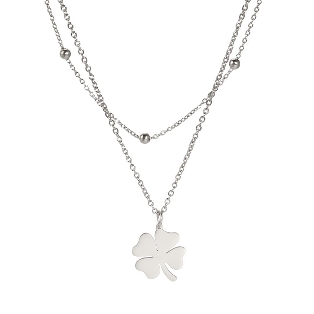 EUEAVAN Necklaces collana quadrifoglio Argento2 minimalista