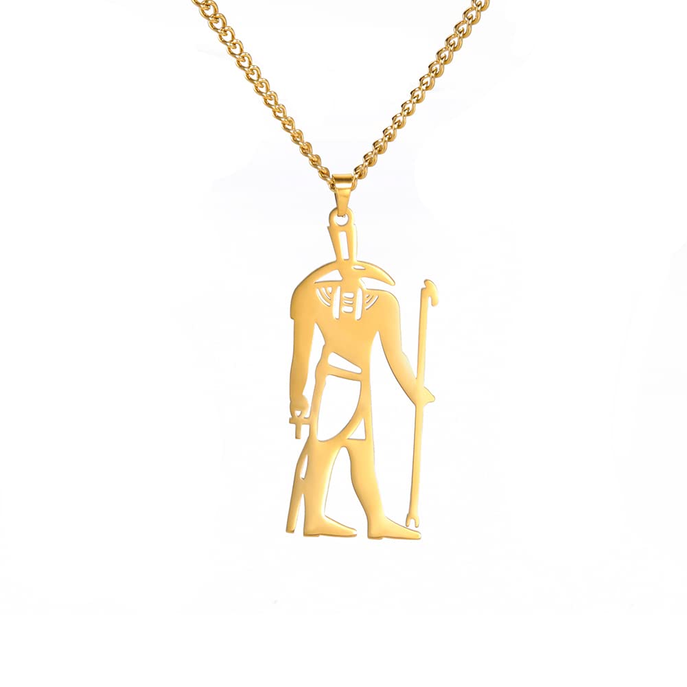 EUEAVAN Necklaces collana acciaio dio Seth argento