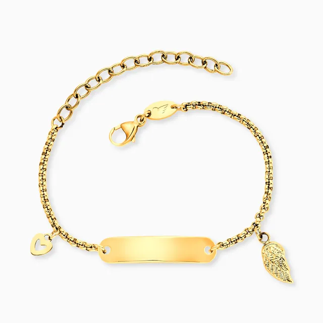 Engelsrufer Kinder Bracciale Bambina ID Ala Oro Incisione