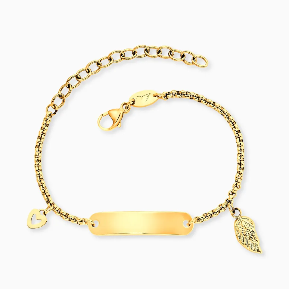 Engelsrufer Kinder Bracciale Bambina ID Ala Oro Incisione