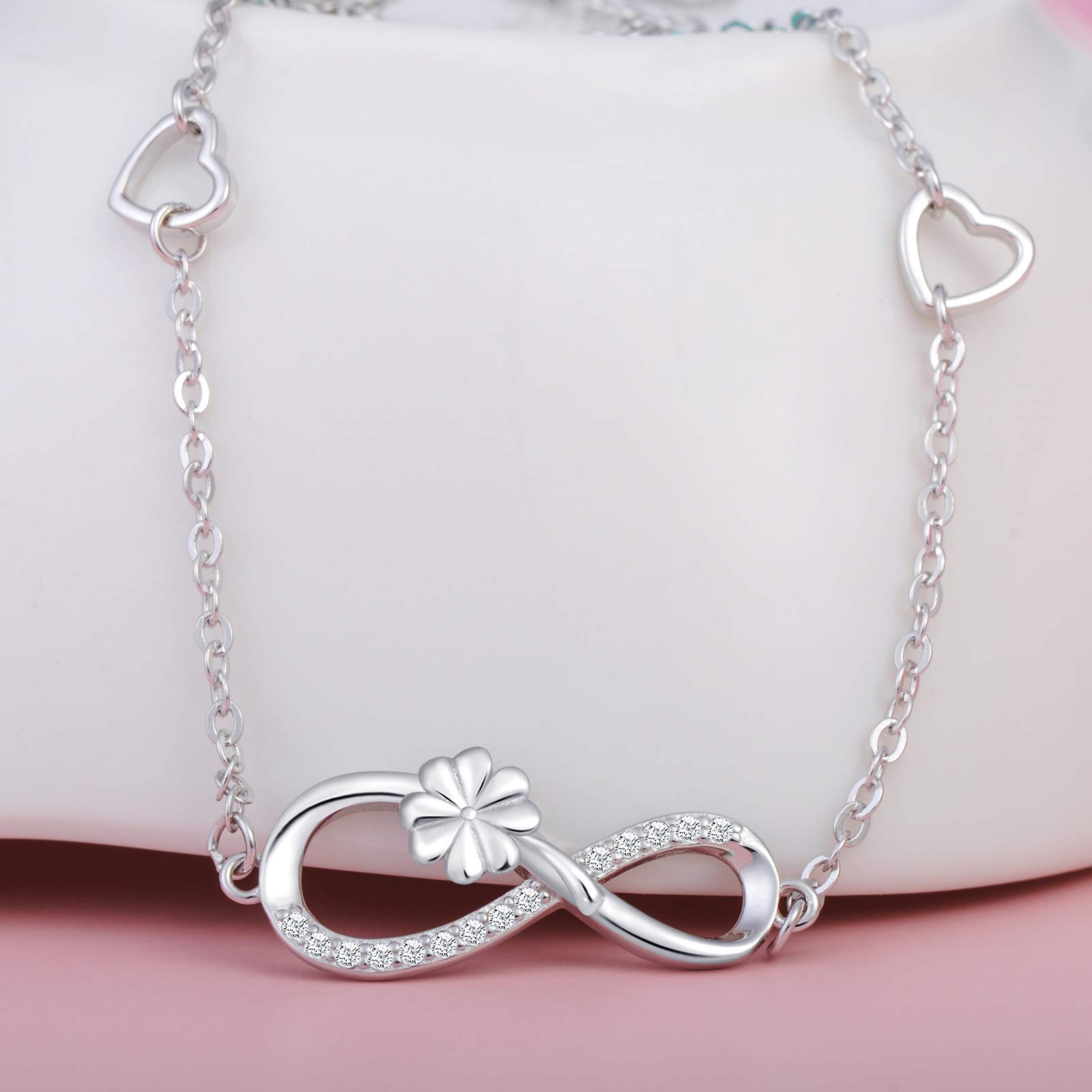 INFINIONLY Fashion Bracciale Infinito Cuore Argento 925