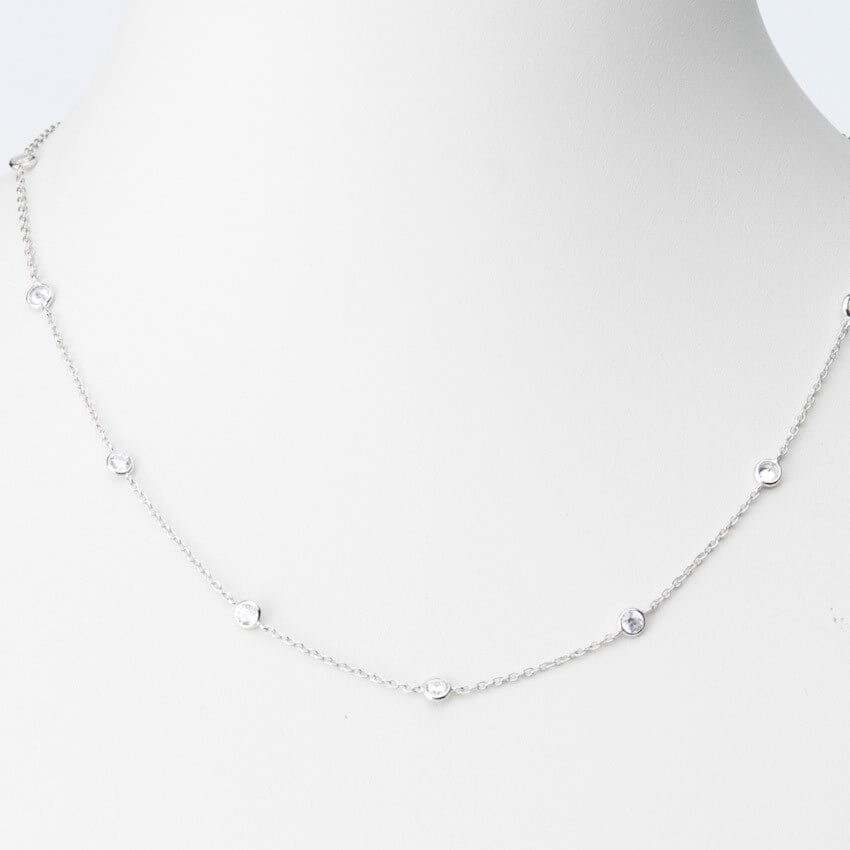 Chic Ad Hoc Collana girocollo argento zirconi brillanti