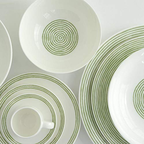 Alessi Acquerello AGV31/77 sottotazza caffè bone china bianco verde