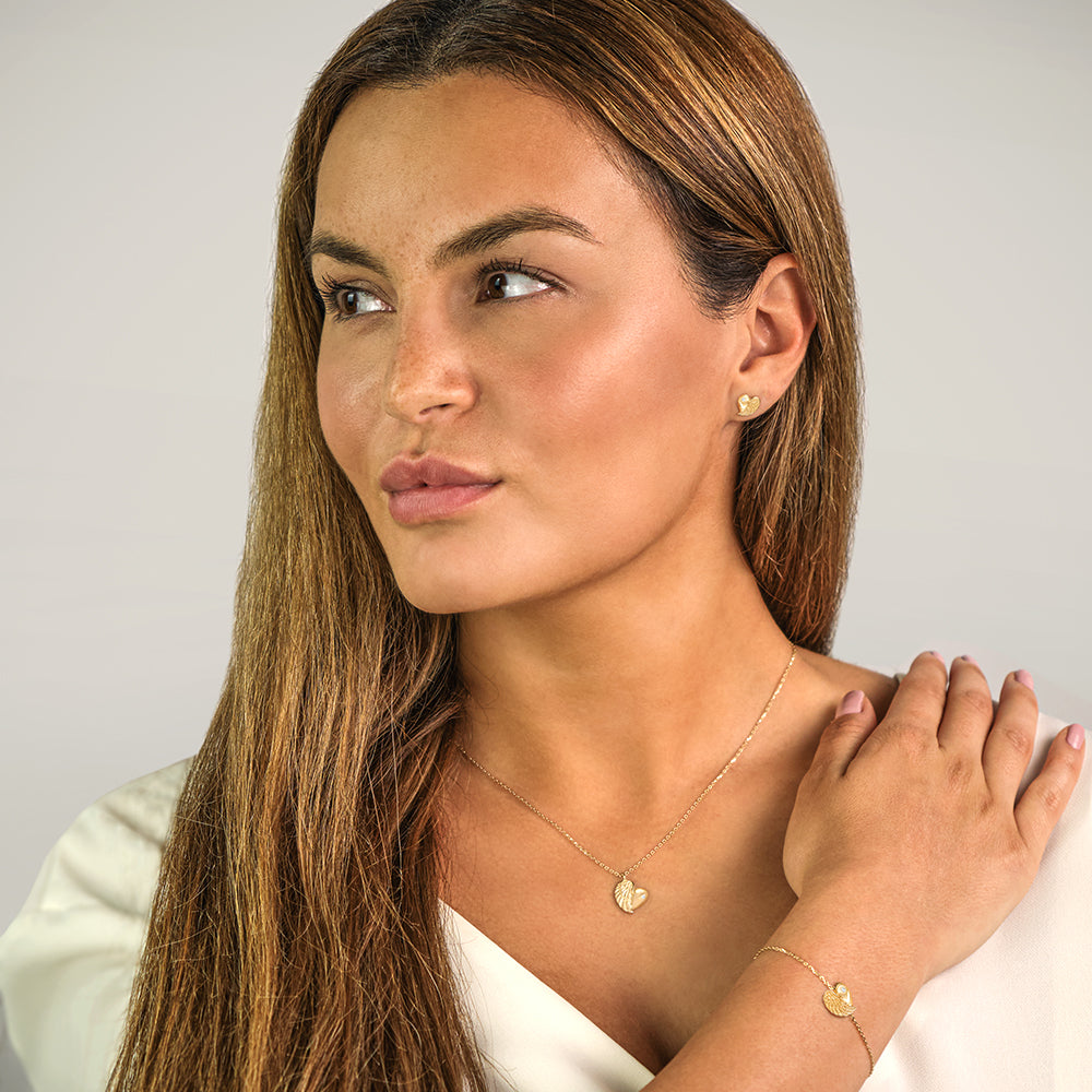 Engelsrufer Herzflügel collana oro 375 diamante cuore