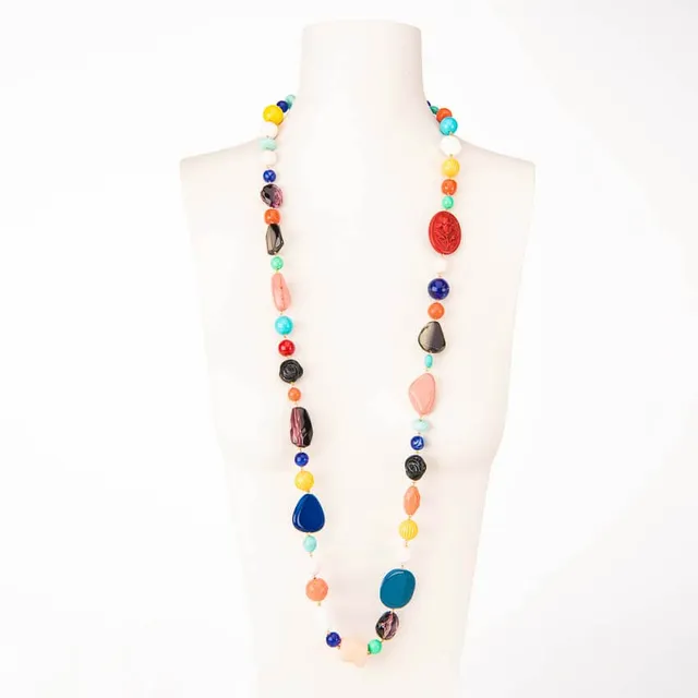 Chic Ad Hoc Collana Lunga Resine Multicolor Donna