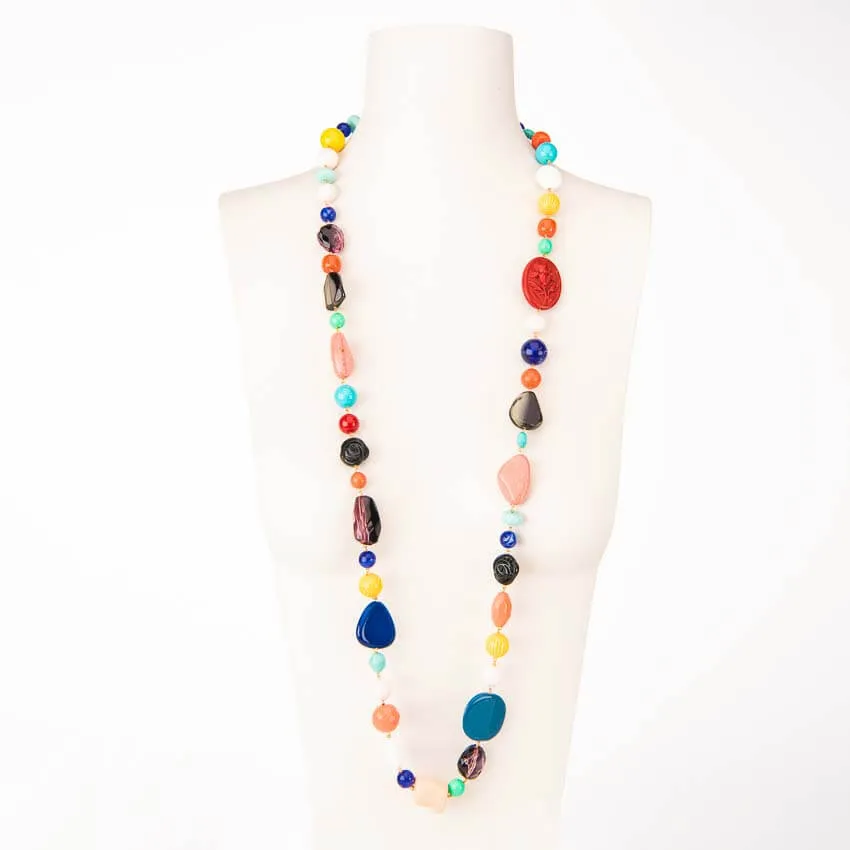 Chic Ad Hoc Collana Lunga Resine Multicolor Donna