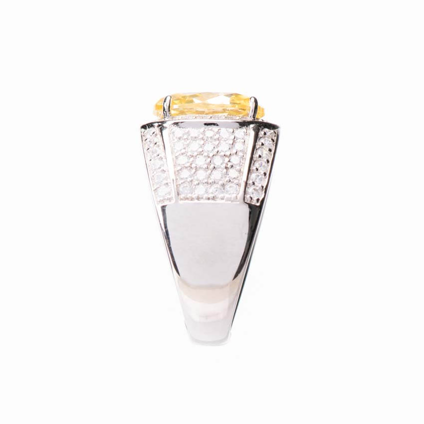 Chic Ad Hoc Anello Fascia Pietra Gialla Ovale