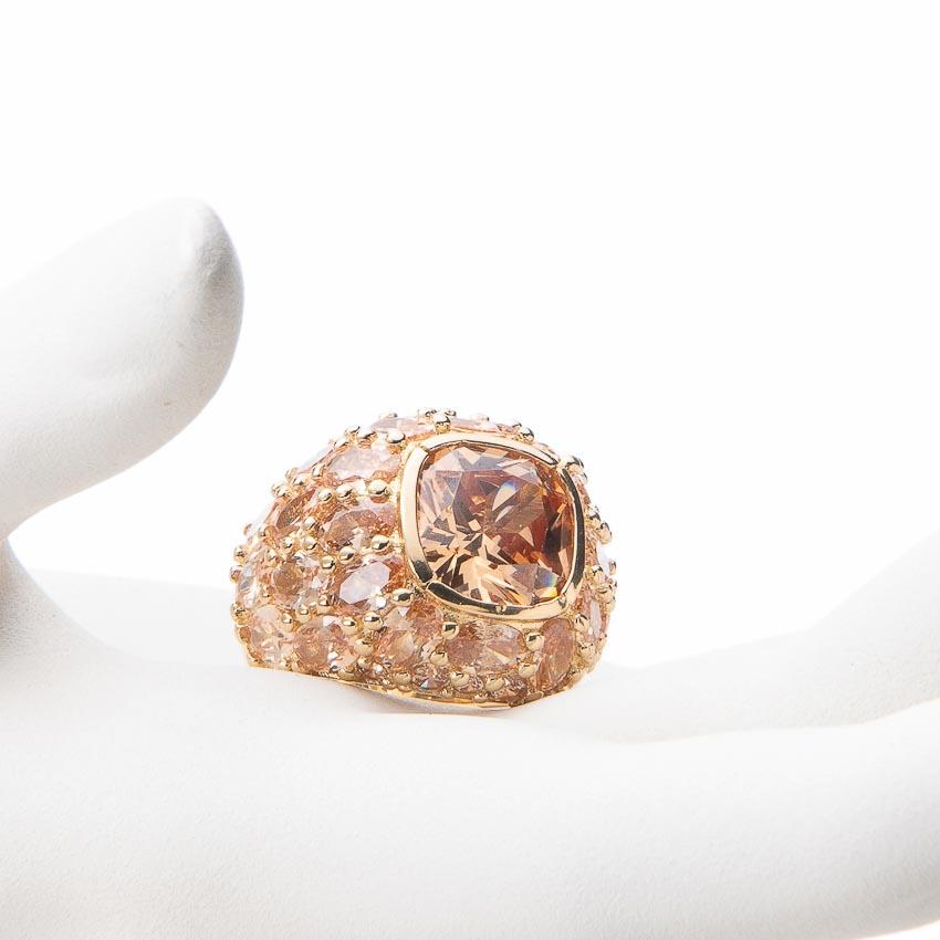 Chic Ad Hoc Anelli Anello fascia bombata argento topazio champagne