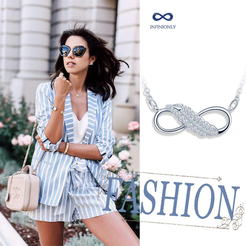 INFINIONLY Fashion Infinito Collana Argento Silver Zirconi