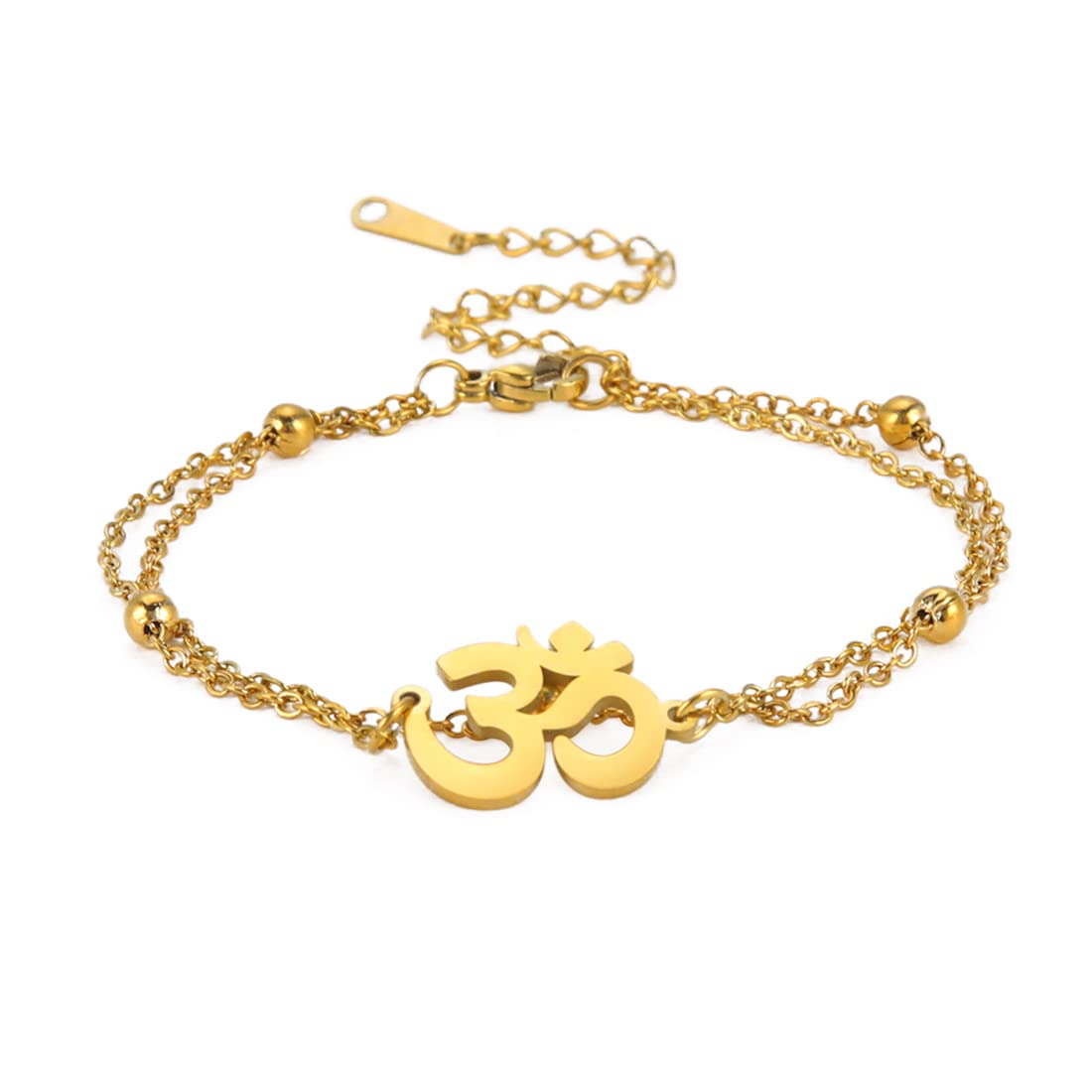 EUEAVAN Bracelets Bracciale Om Argento Yoga Amuleto